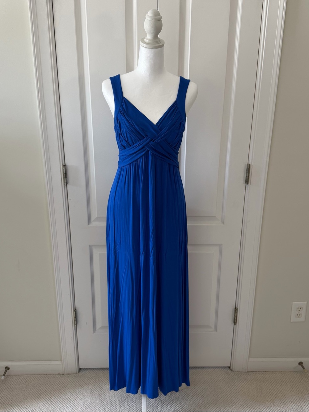 New York & Company Royal Blue Cross-Front Maxi Dress